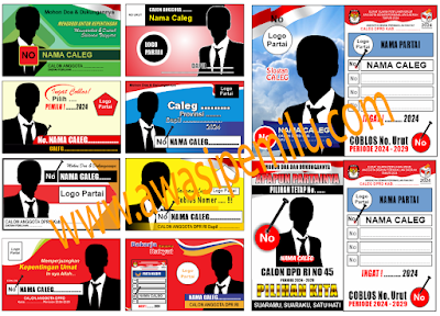 Download Desain Kartu Nama Caleg Pemilu 2024 Gratis CRD File